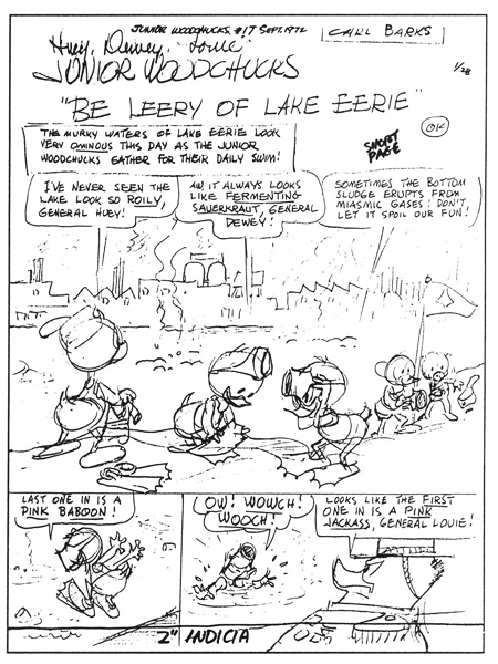 Uno schizzo del Maestro<br>tavola d'apertura di "Be Leery of Lake Eerie"<br><i>(c) Disney</i>